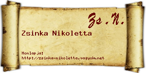 Zsinka Nikoletta névjegykártya