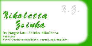 nikoletta zsinka business card